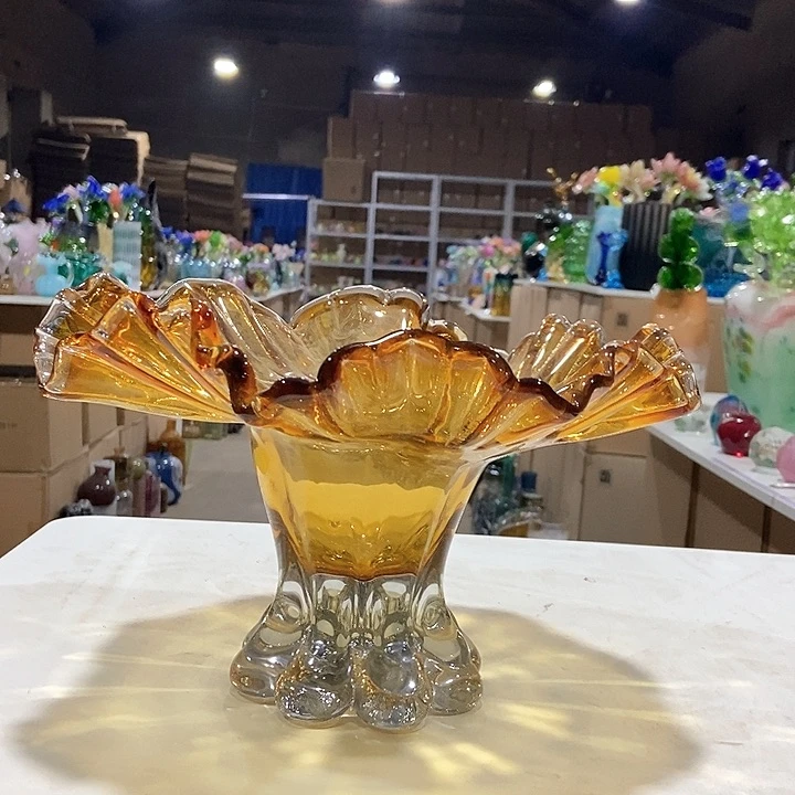 琉璃琉璃花瓶高18厘米口8