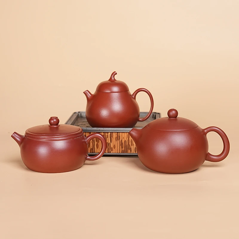 【闪购商品】三把全给茄瓜西施扁汉瓦朱泥家用紫砂壶C0021