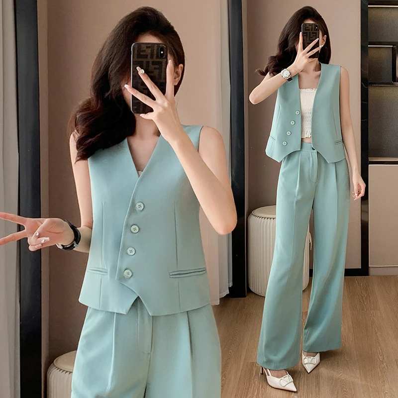 无袖西装女士夏季新款气质高端坎肩短款马甲背心薄款西服休闲外套