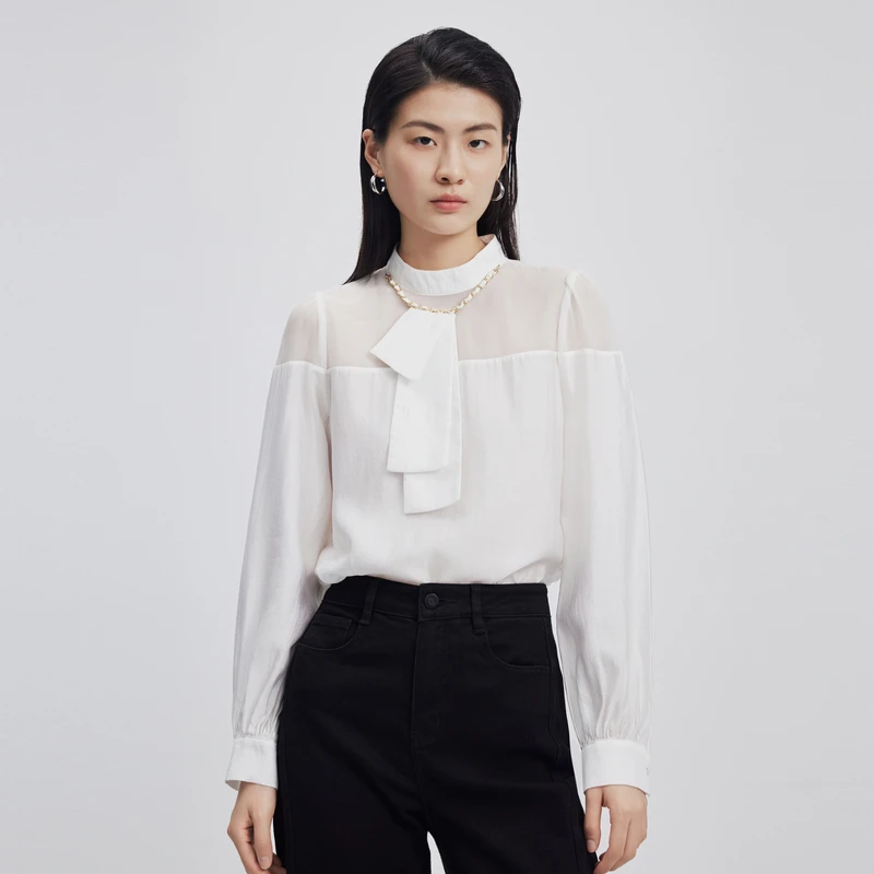 籽言专属LEISURE/三彩·丽雪磨砂半透感衬衫1265