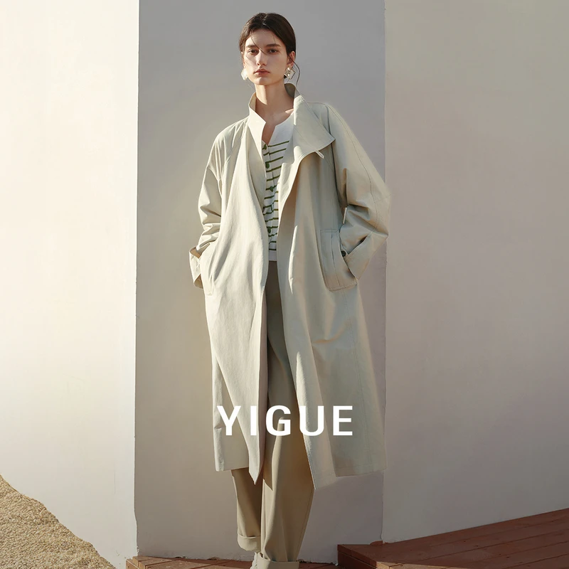 【小熊专属】亦谷可调节棉质立领风衣新款休闲百搭可穿外套G5AAD077