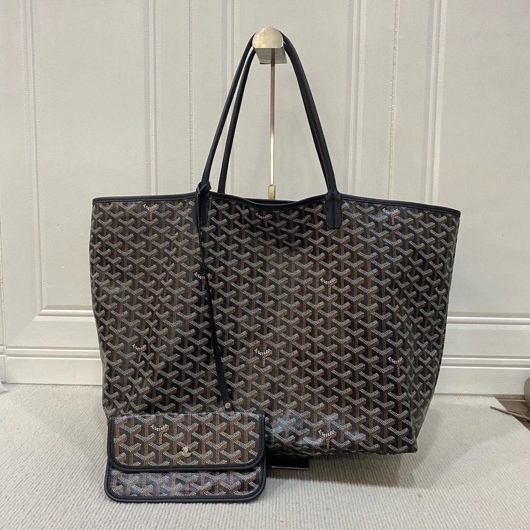 95新 Goyard 戈雅黑色大号托特包