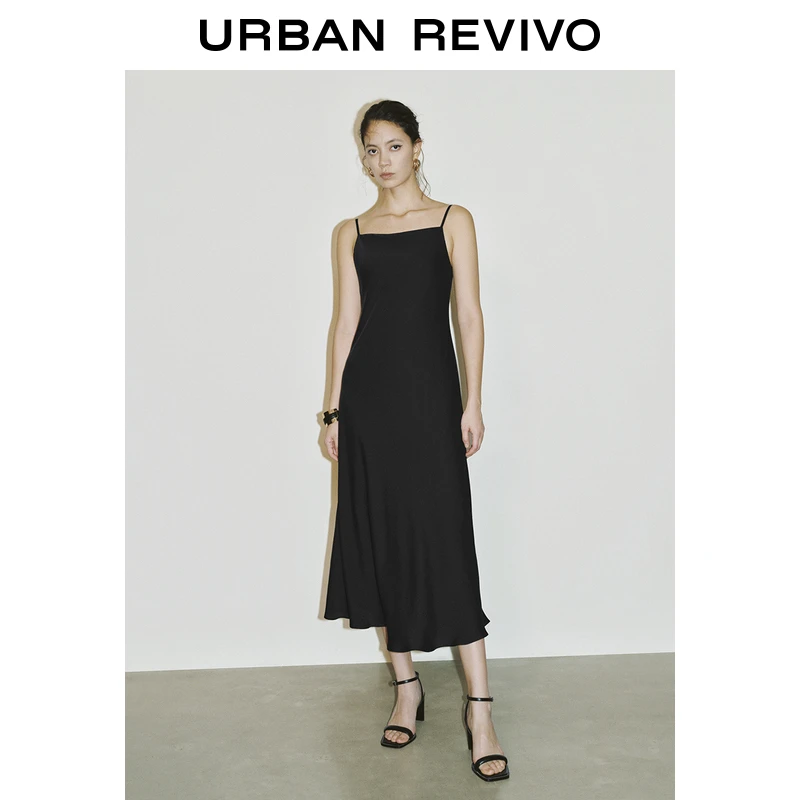 UR2025春季新款女装法式简约气质长款吊带连衣裙UWM750028