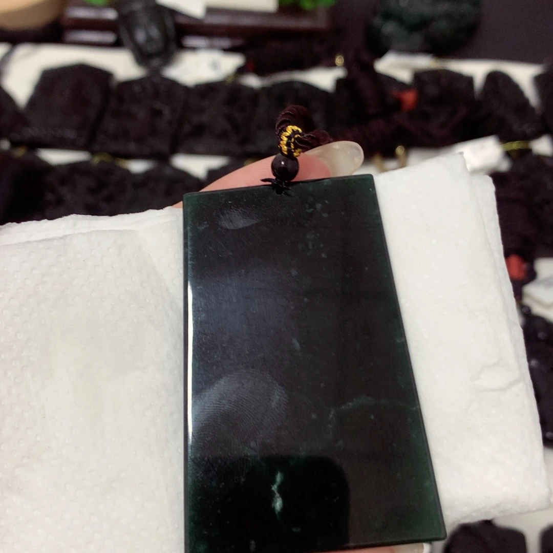 翡翠未镶嵌挂件天然a货钢琴黑挂件