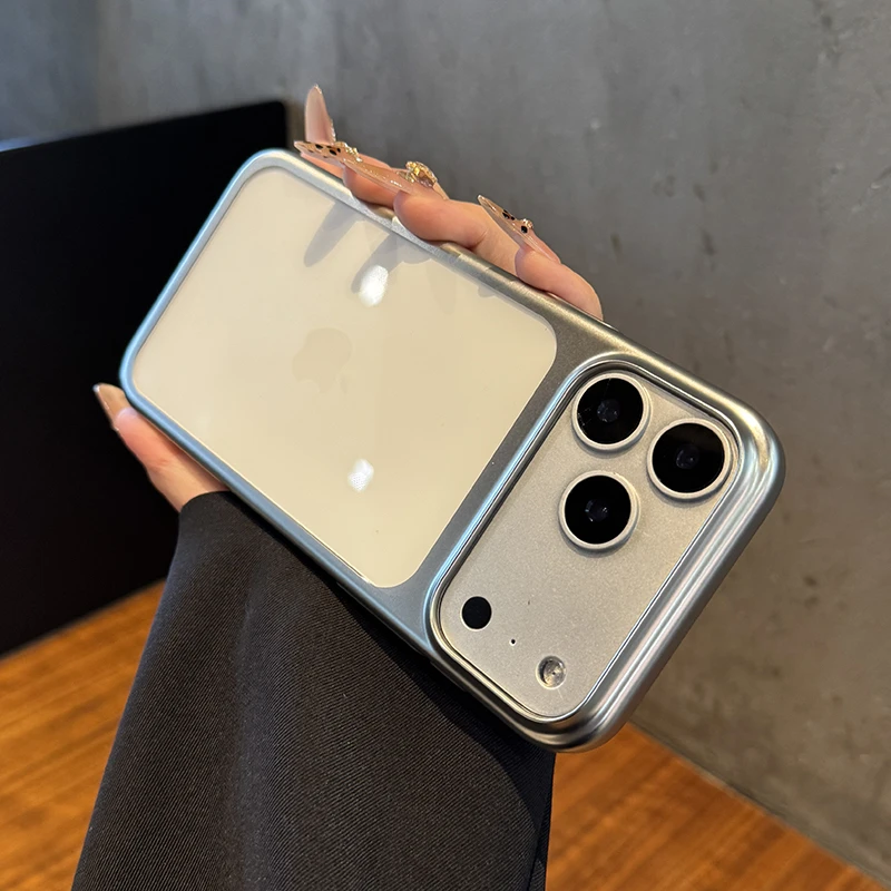 适用于苹果17promax手机壳电镀透明超薄大孔网红男女款奢华高级感