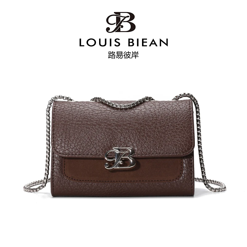 路易彼岸正品/2025上新 小众时尚气质荔枝纹单肩斜挎包3089咖