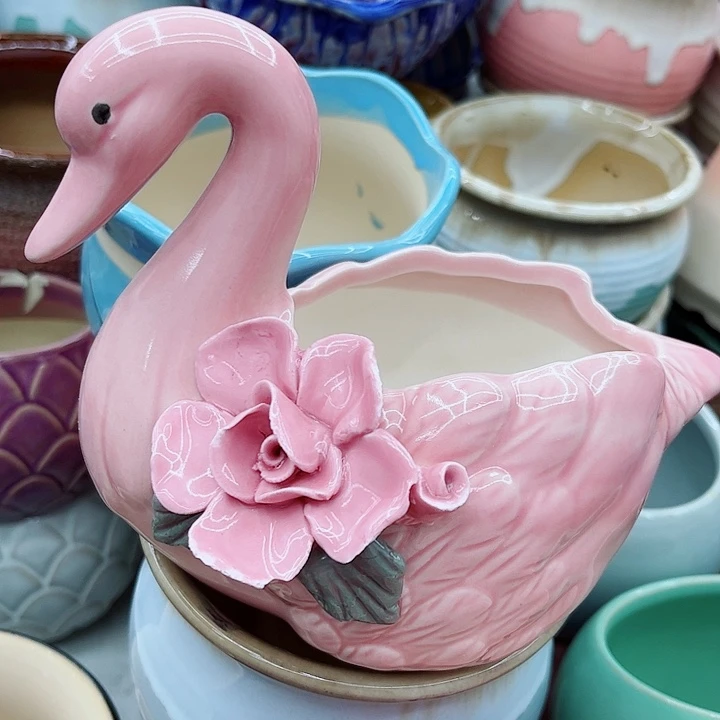 多肉绿植陶瓷花盆9.9包邮，有孔