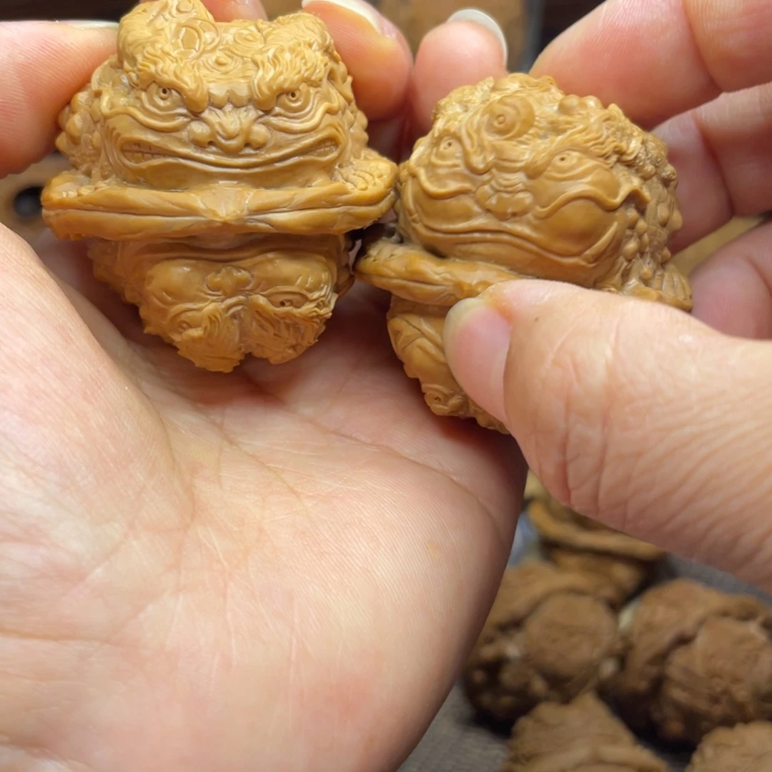 核桃手串/手链龙蝉金蝉蛤蟆头核桃雕刻核桃