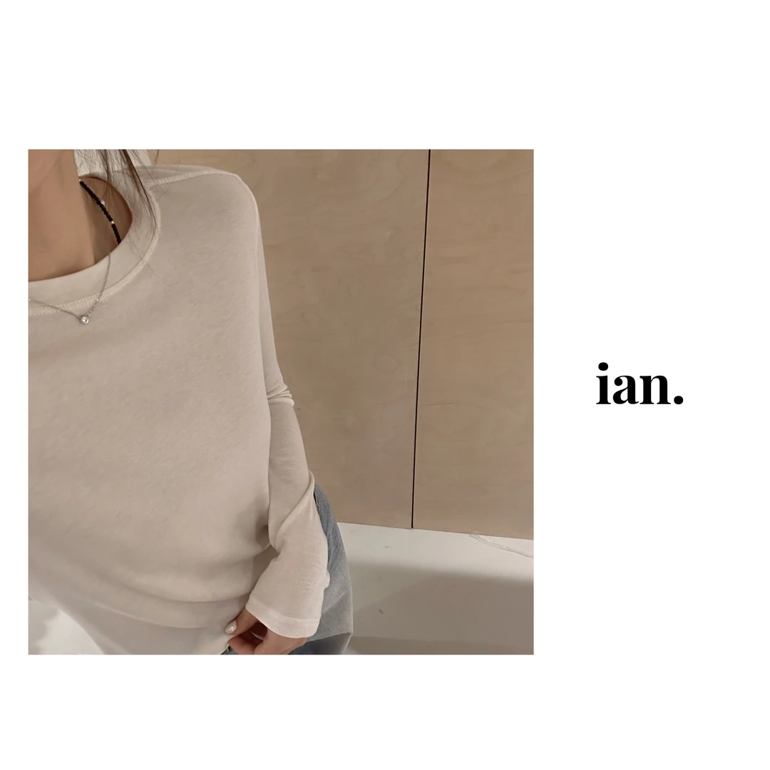 【ian】休闲百搭天丝羊毛打底T恤