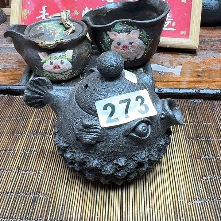 纯手工制作粗陶茶具