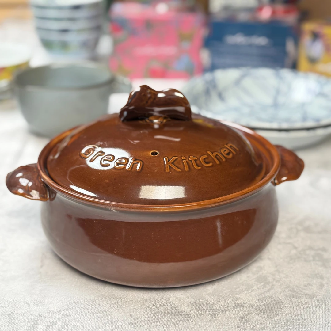 简约风复古元素家用沙煲双耳炖盅