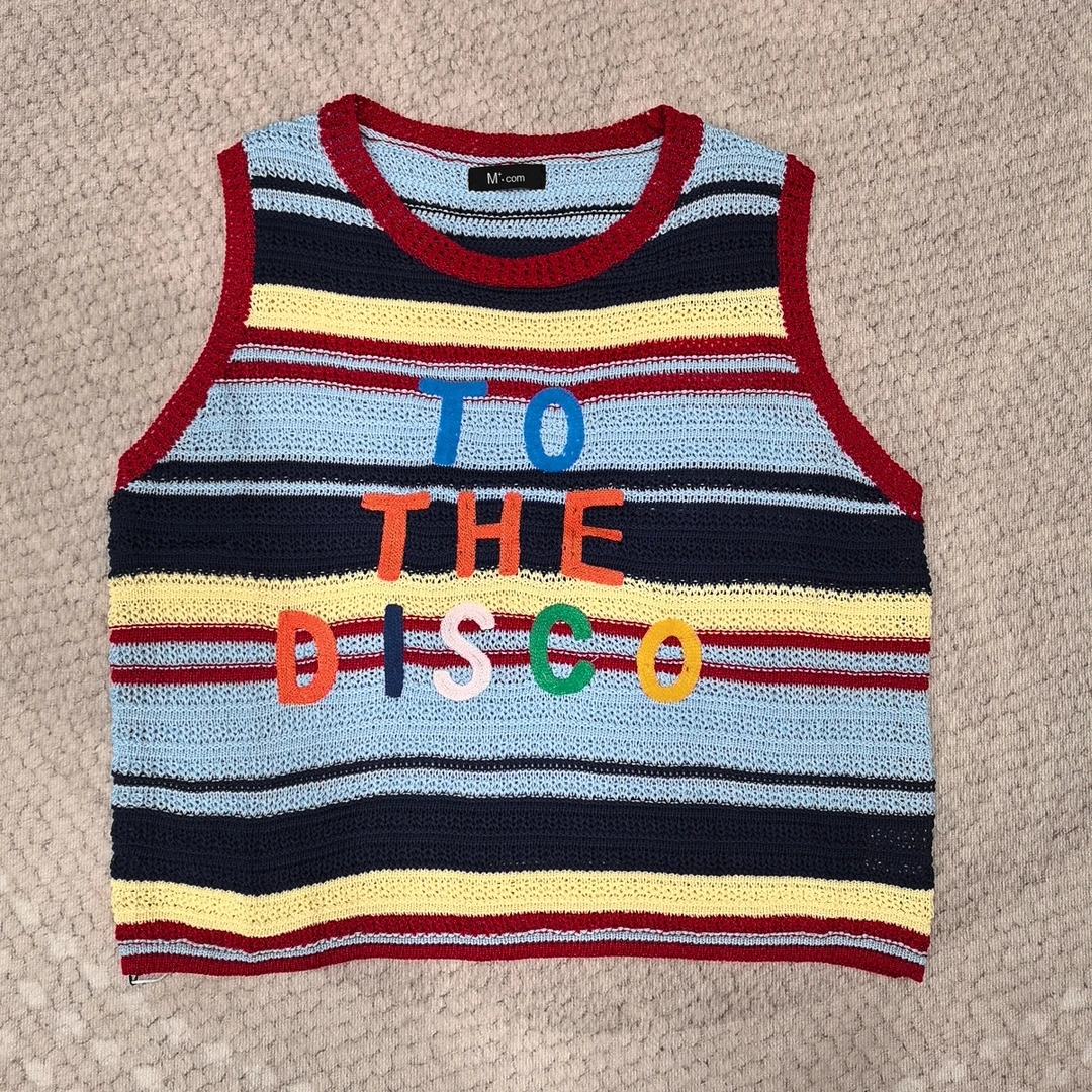 【MY SHAN】夏新款韩版时尚百搭圆领坎肩条纹拼色显瘦针织短袖8589