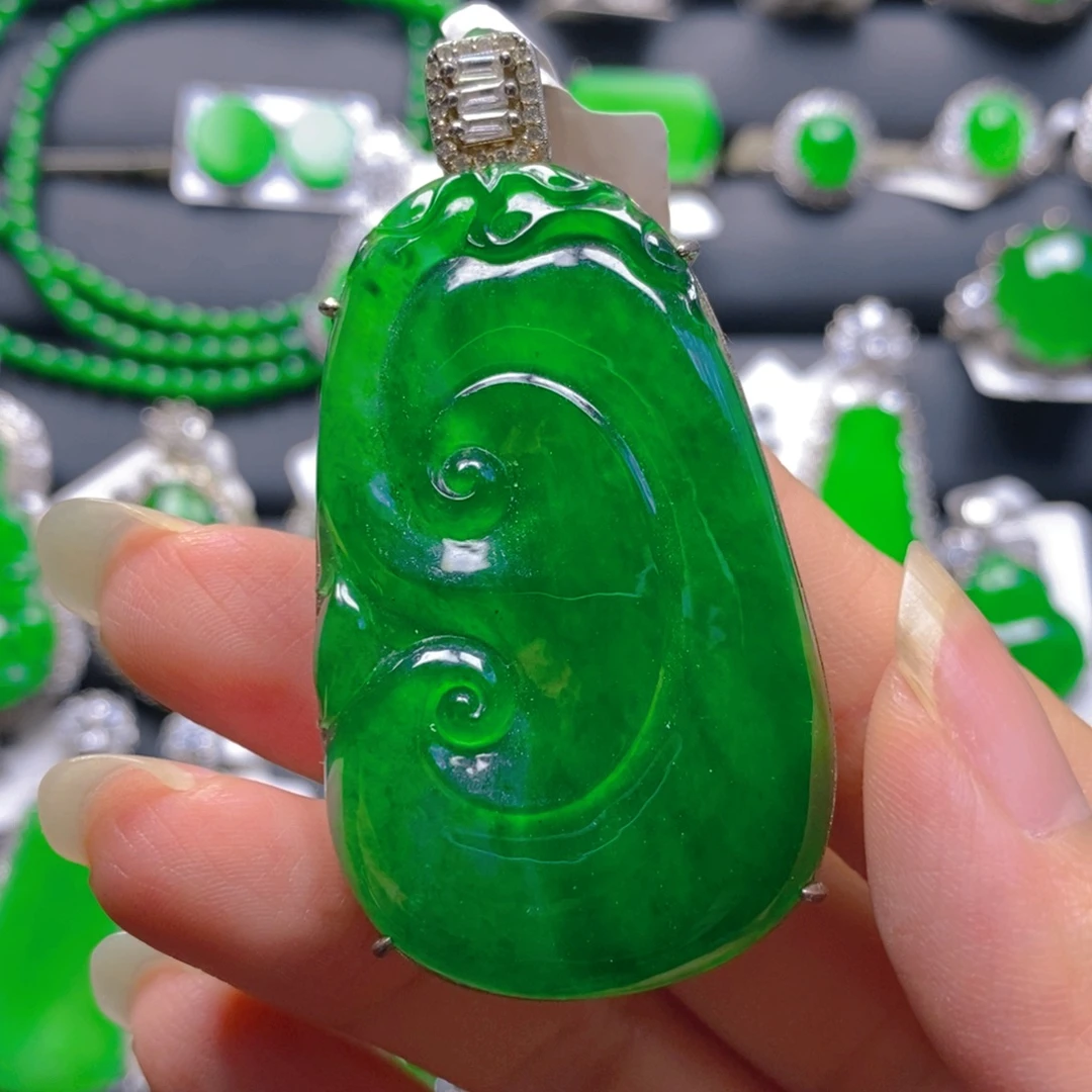 翡翠银S925镶嵌颈饰