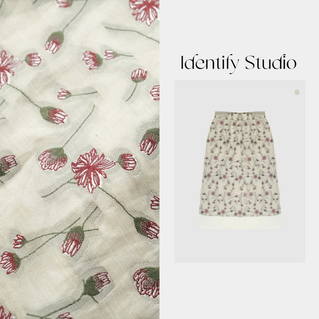 IDENTIFY香香“绮绣繁花”春季时尚百搭半身裙25SS