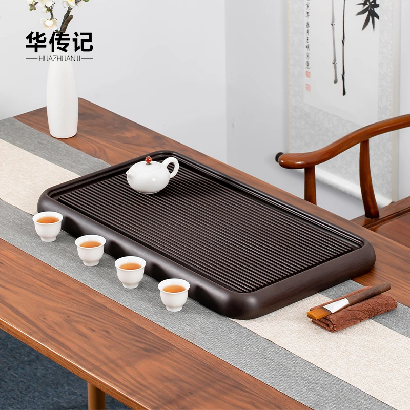 华传记电木茶盘家用德料简约新款整块实木茶海小型功夫茶台排水式