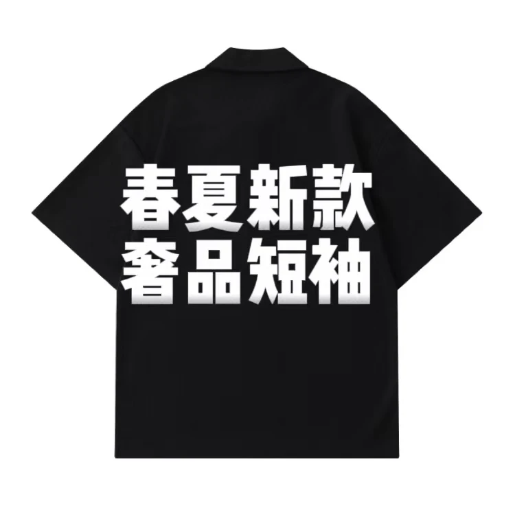 【L026】2025新款休闲百搭烫砖短袖圆领宽松潮流男女同款T恤情侣