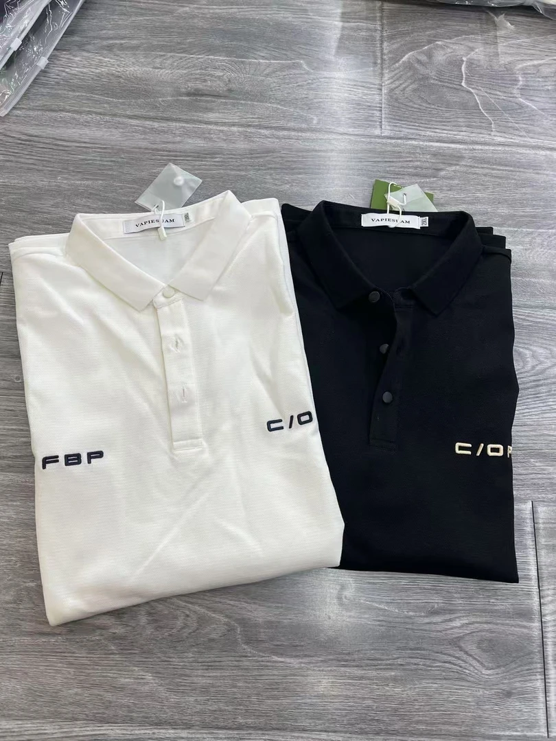 青青家  翻领字母刺绣时尚百搭男士短袖T恤-9009