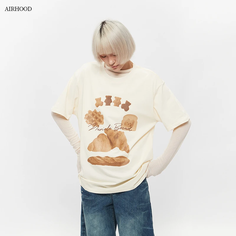 AIRHOOD短袖T恤男女同款25夏季新款纯棉痞帅宽松休闲ins情侣N5194