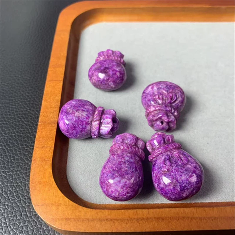 南非老矿料丝绒紫雕刻钱袋吊坠S360多样性发一