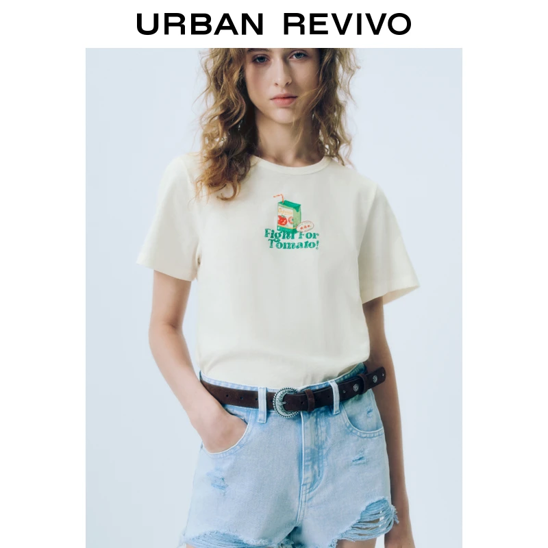 UR2025夏季新款女装趣味休闲印花圆领短袖T恤UYL450064