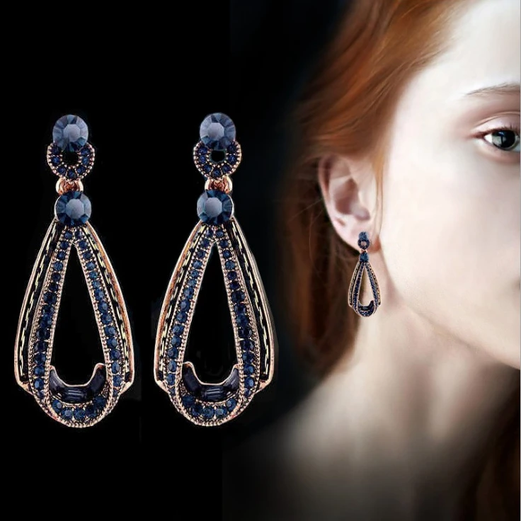 铜合金耳饰 【493】韩版复古长款高级感欧美时尚耳环女气质精致耳饰