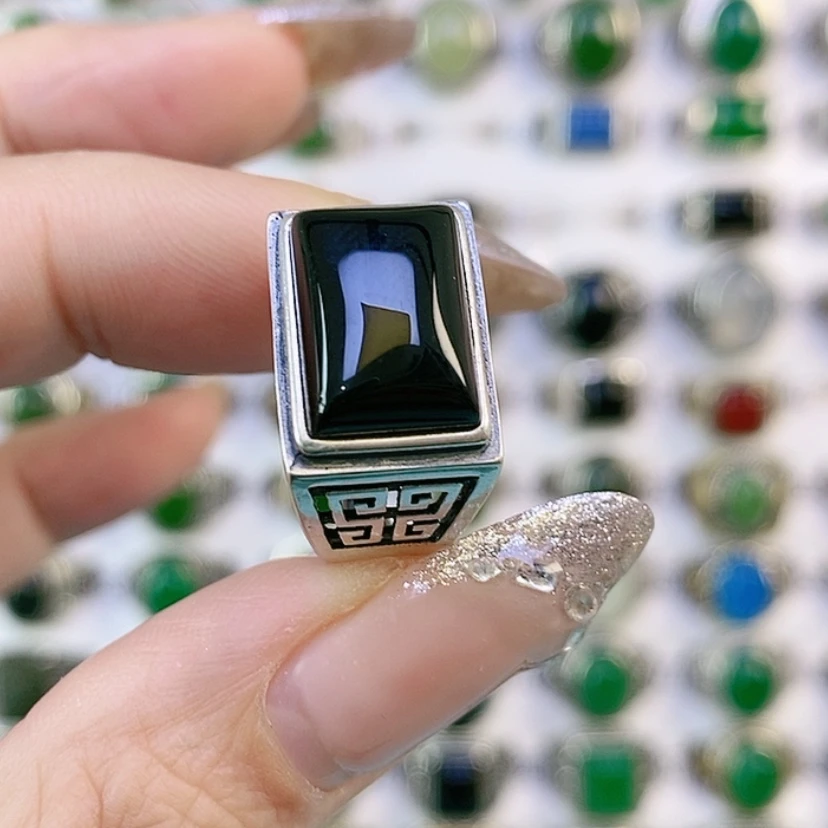 【闪购商品】银S925镶嵌戒指玛瑙/玉髓