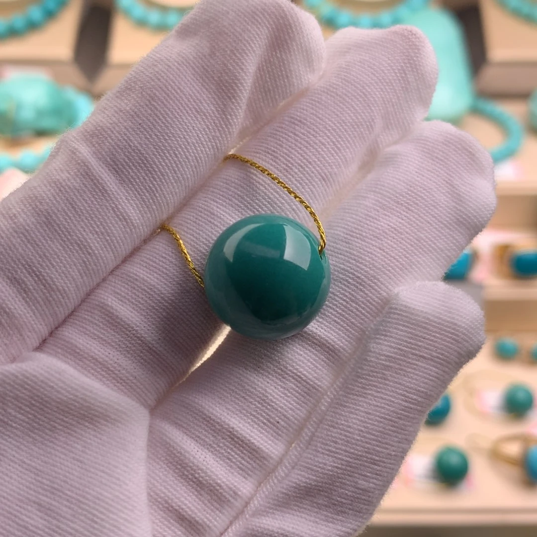 未镶嵌绿松石珠宝奇石16.2mm