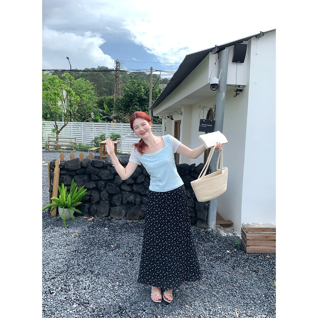 火火火【浪花屿】韩系碎花显瘦半身裙B35286HH52