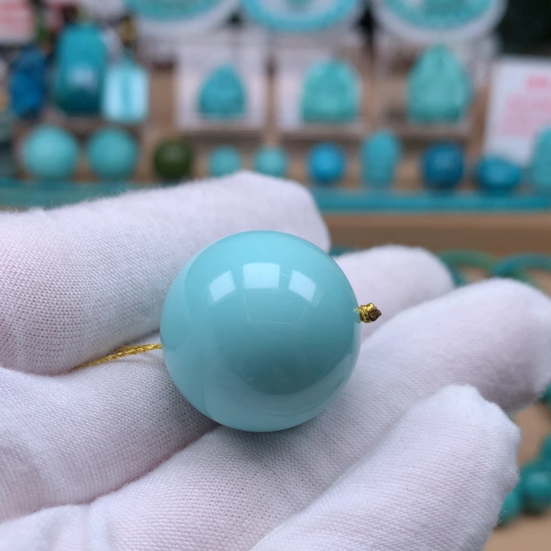 未镶嵌绿松石珠宝奇石23.8mm