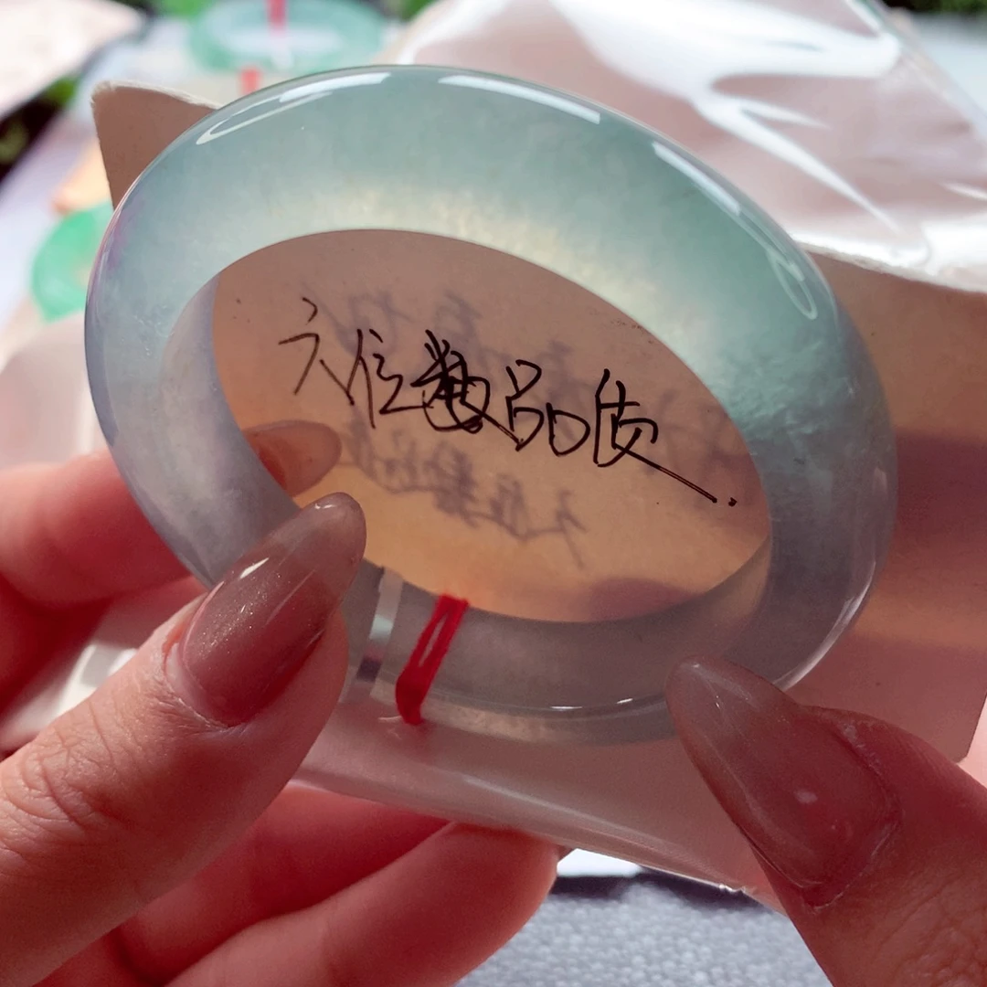 翡翠未镶嵌手镯师妹52.8蓝冰灯泡蓝钢对标小六