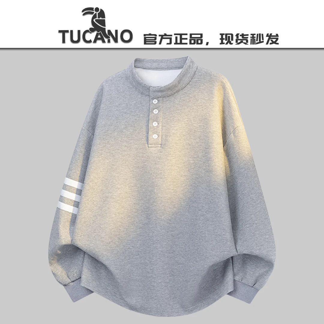 啄木鸟【官方】春秋季休闲卫衣长袖圆领百搭男士简约T恤宽松上衣男