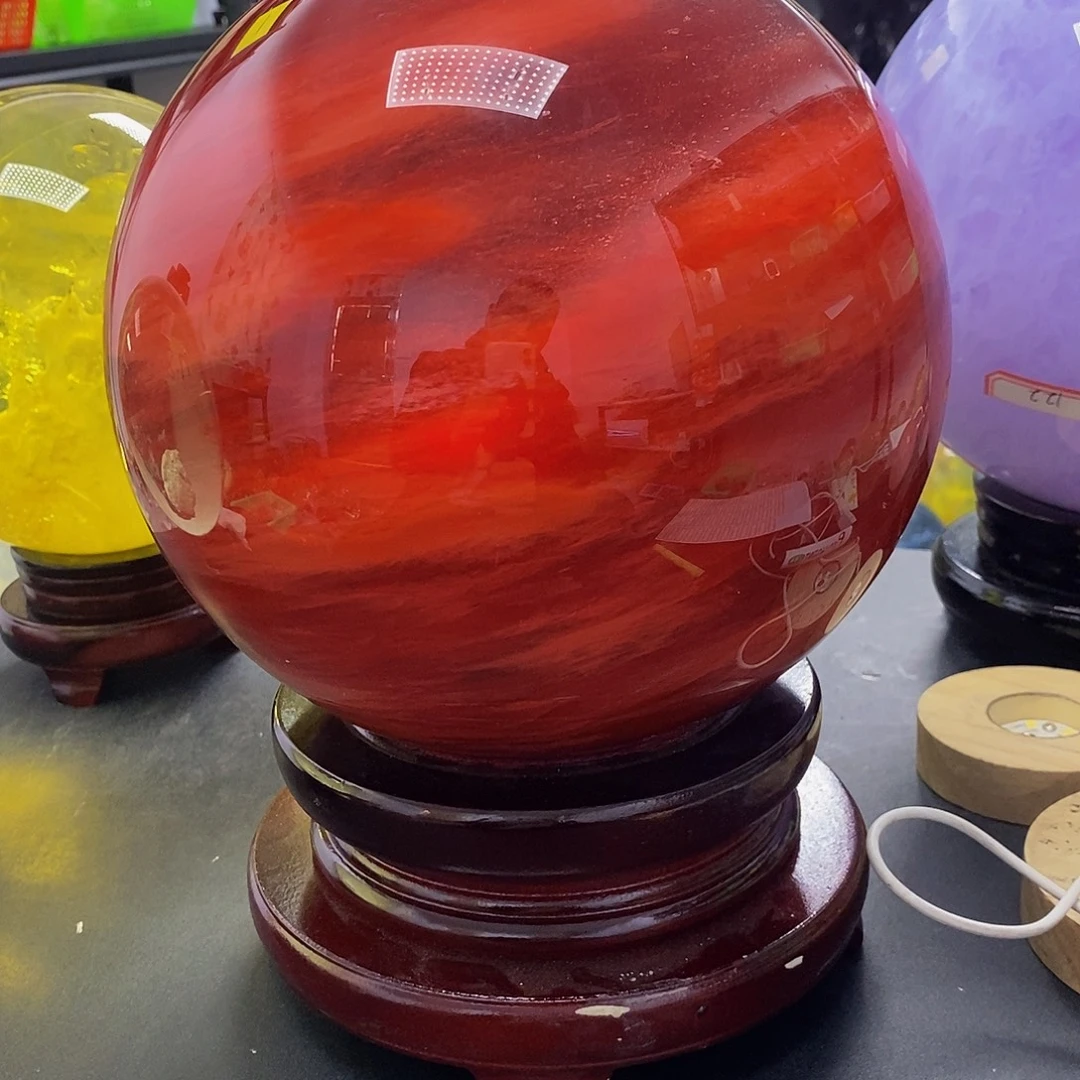 六***爷石材20.4厘米红水摆件