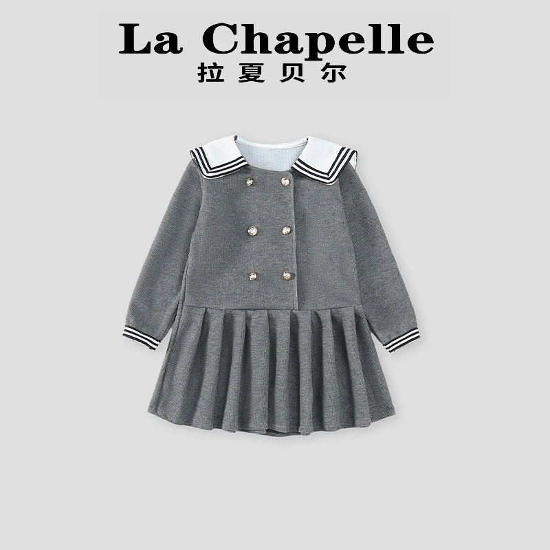 La Chapelle【拉夏贝尔】时尚春季洋气学院风百褶连衣裙LC155