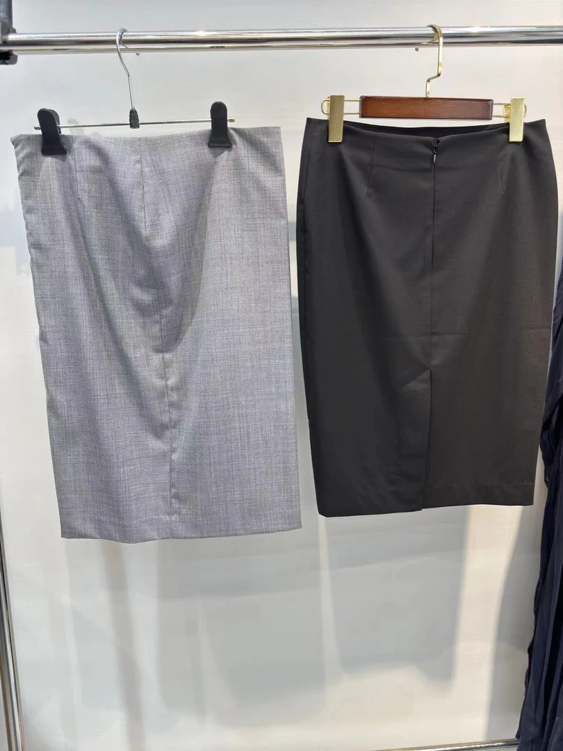 高腰开叉鱼尾裙中长款显瘦气质职业半身裙