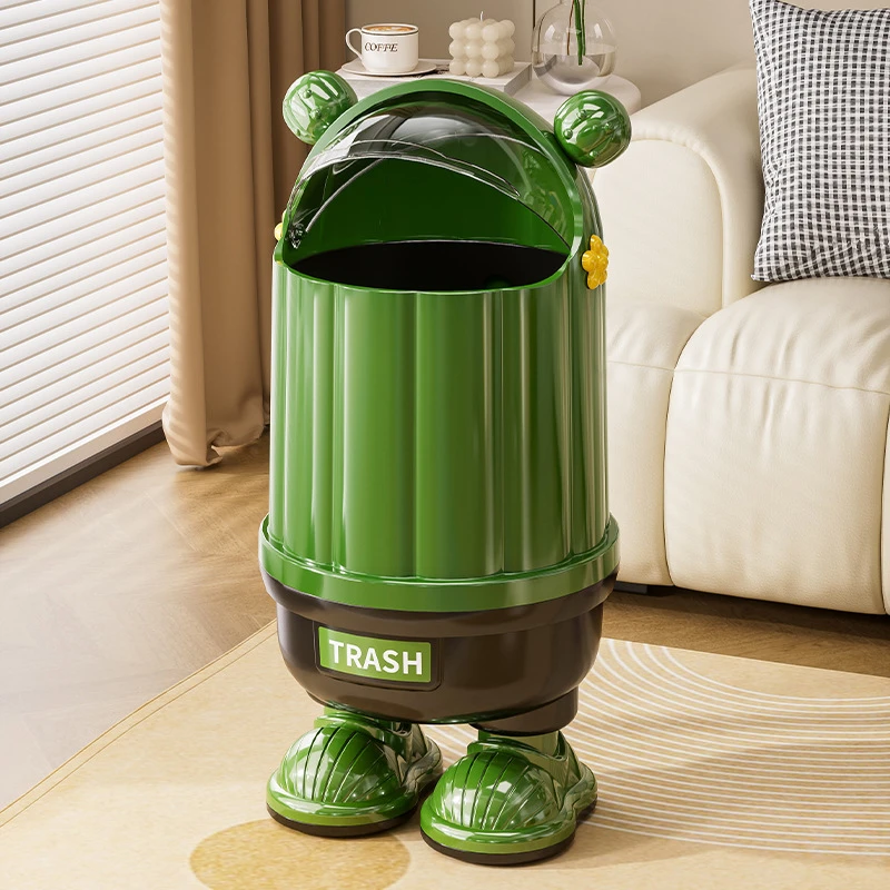 2025新款客厅创意垃圾桶高颜值家用带盖卧室大容量卫生间纸篓
