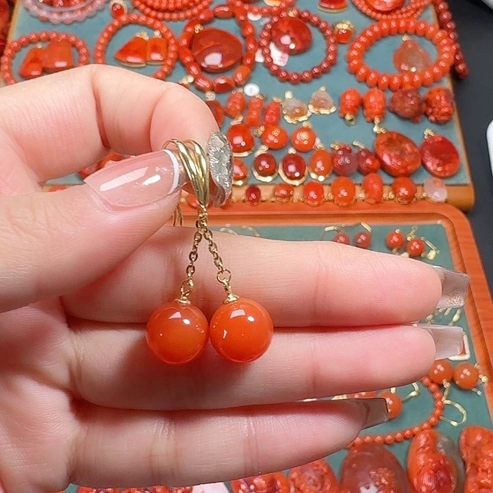 南红玛瑙银S925镶嵌10+