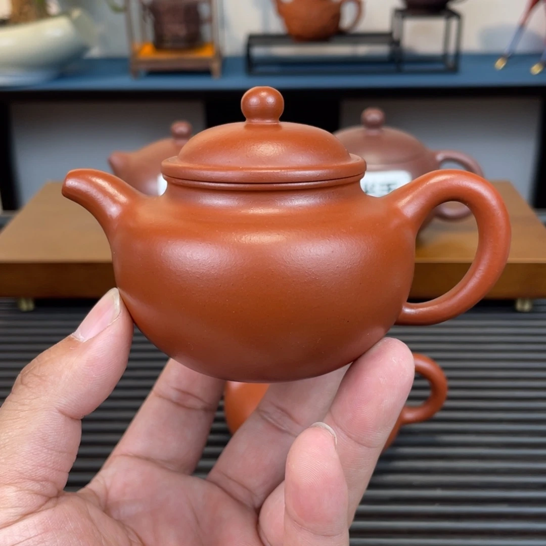 紫砂茶壶封*平小红泥莲子180cc
