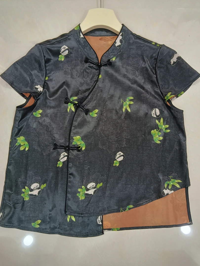 夏季新款百搭时尚新中式国风斜襟飞袖薄款上衣305