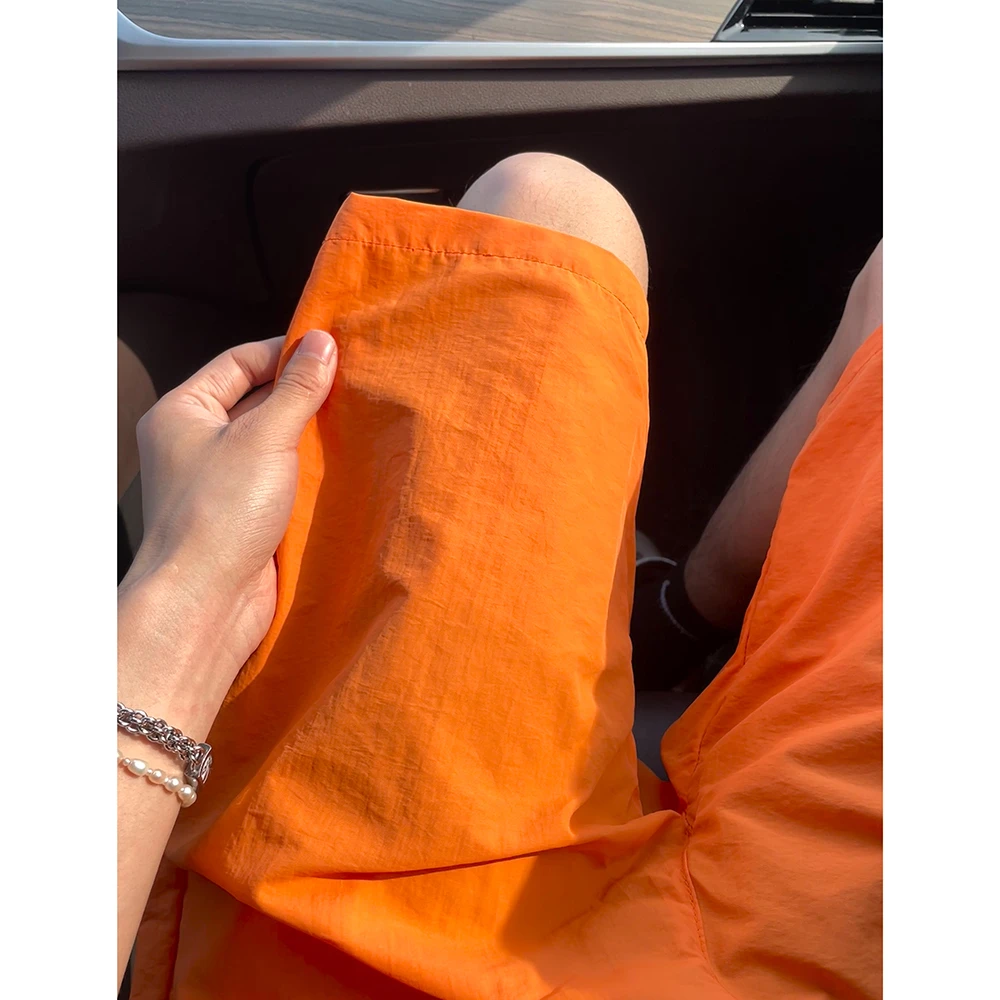 美式纯色休闲短裤男款夏季潮牌宽松薄款速干清凉篮球运动四分裤子