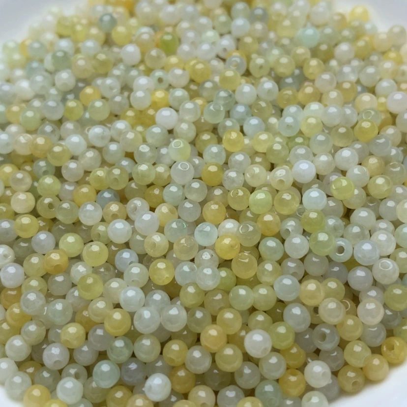 【闪购商品】翡翠手链未镶嵌卡3.5冰黄100颗