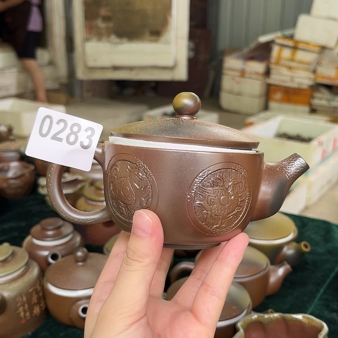 老***玲壶0283柴烧开窑大吉  柴烧刻绘丰收