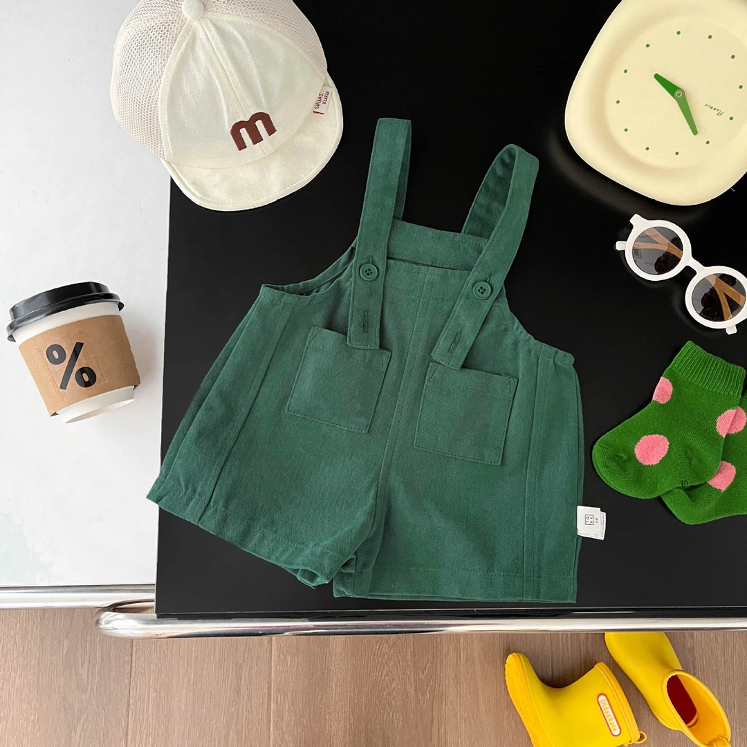 韩版宝宝背带裤夏季薄款纯棉短裤男女童连体衣洋气休闲外出服