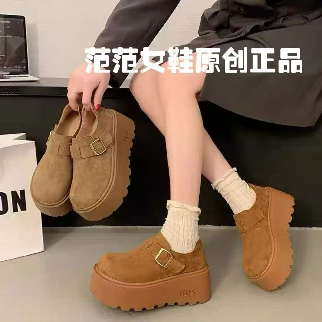 小个子春季新中式女鞋新款厚底外穿增高女勃肯鞋女软底