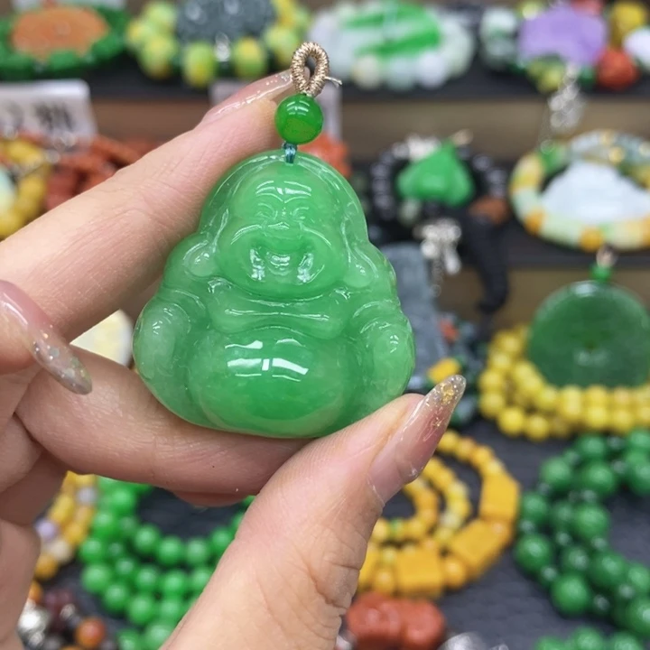 啊***宝翡翠未镶嵌颈饰项链25