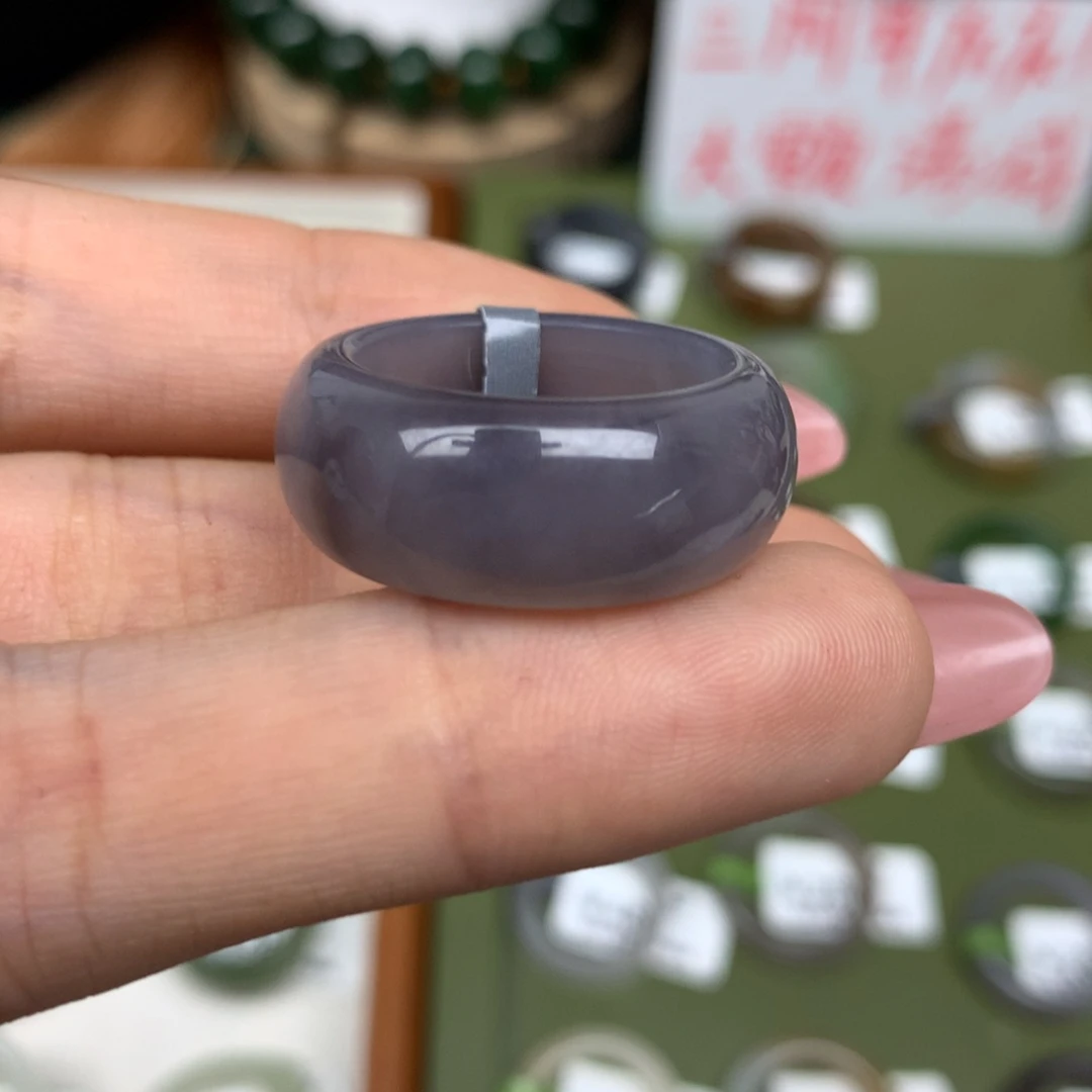 未镶嵌戒指和田玉港17香芋紫