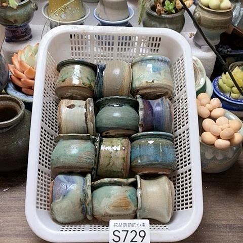紫砂花盆729微瑕品口径3到4左右