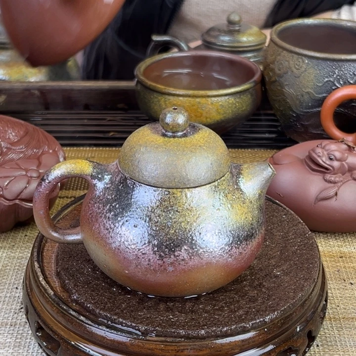 紫砂茶壶底槽清柴烧150cc