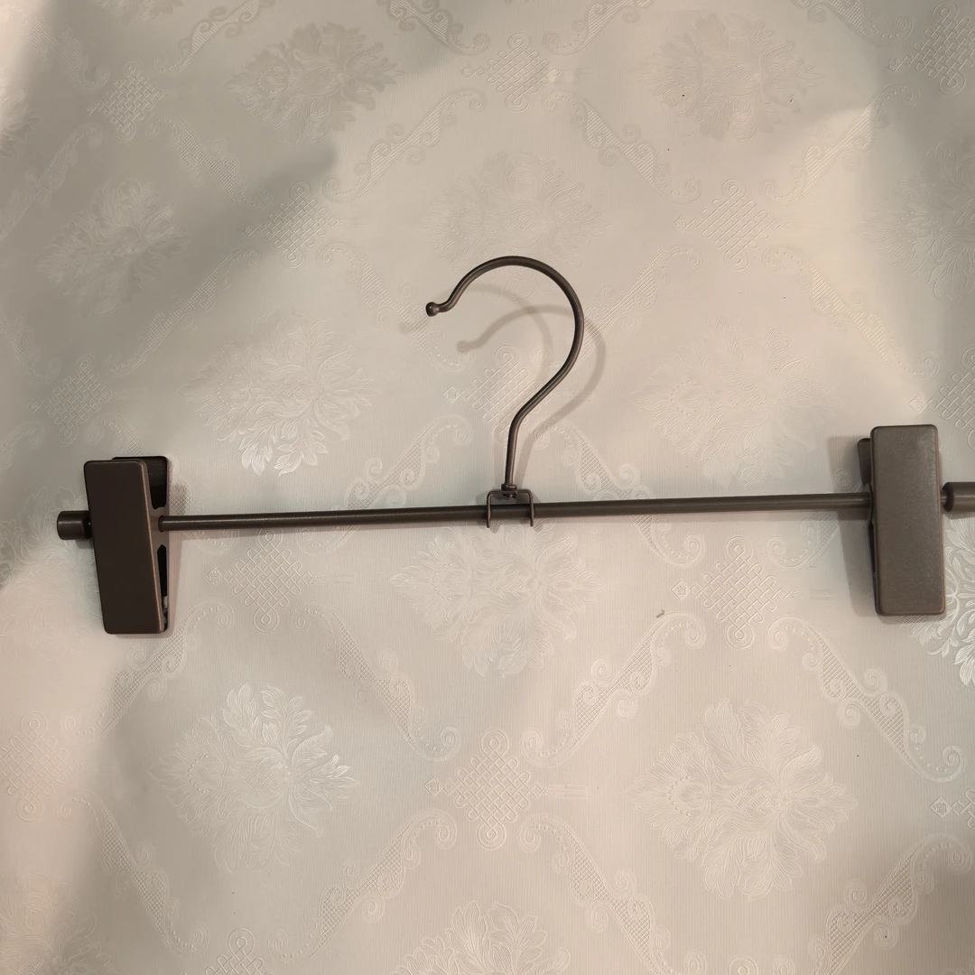 古铜色防滑可调节衣架裙夹裤夹晾晒服装店衣挂1包10