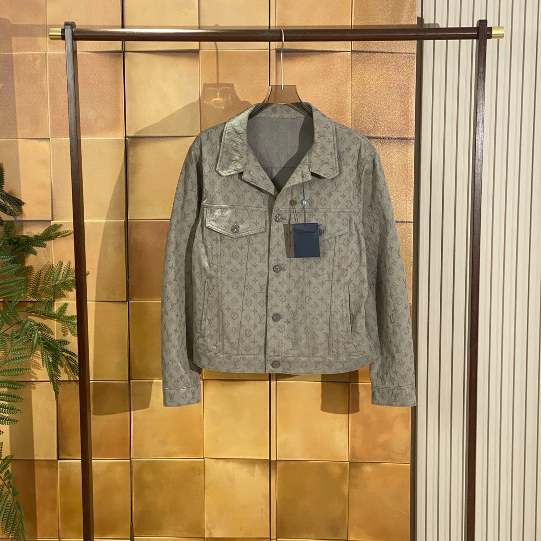 Louis Vuitton 爆款灰色老花满印牛仔外套/54码/全新带吊/27686