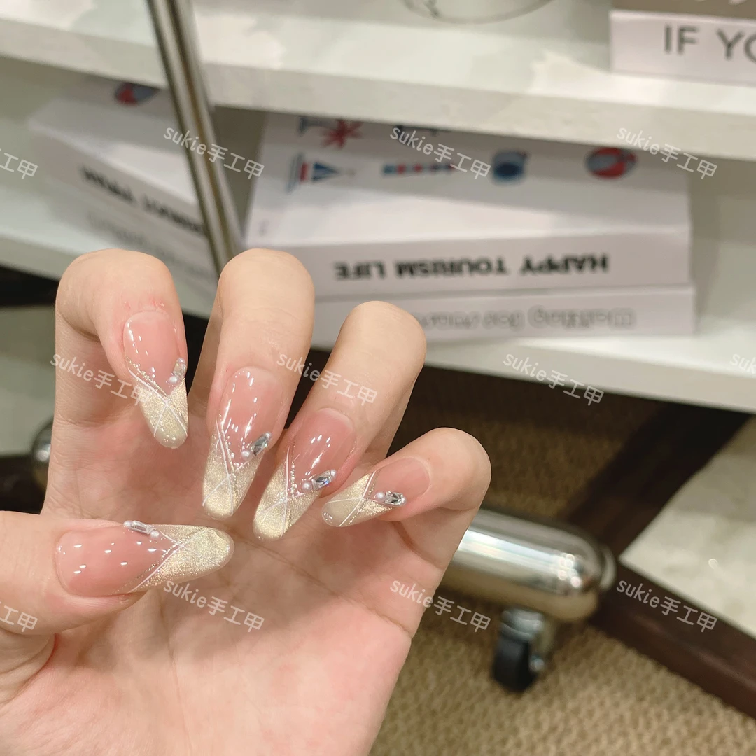 【星河】轻奢纯欲风显白气质高级ins美甲纯手工